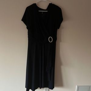 R&M Richards Short-Sleeve Faux-Wrap Dress